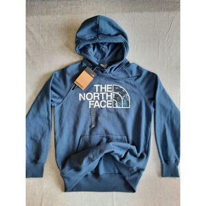 The North Face Women Medium Art Logo Standard Fit Fleece Line Hoody Sweater Blue